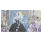 ブルーエレガントウーマンフローラファンシーガウン 枕カバー (正面左)