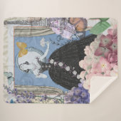 ブルーエレガントウーマン フローラルファンシーガウン シェルパブランケット (正面(横))