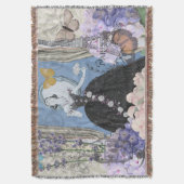 ブルーエレガントウーマン フローラルファンシーガウン スローブランケット (正面縦)