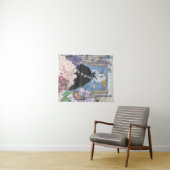 ブルーエレガントウーマン フローラルファンシーガウン タペストリー (インサイチュ(横))