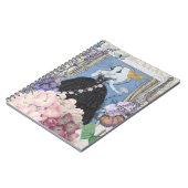 ブルーエレガントウーマン フローラルファンシーガウン ノートブック (左側)