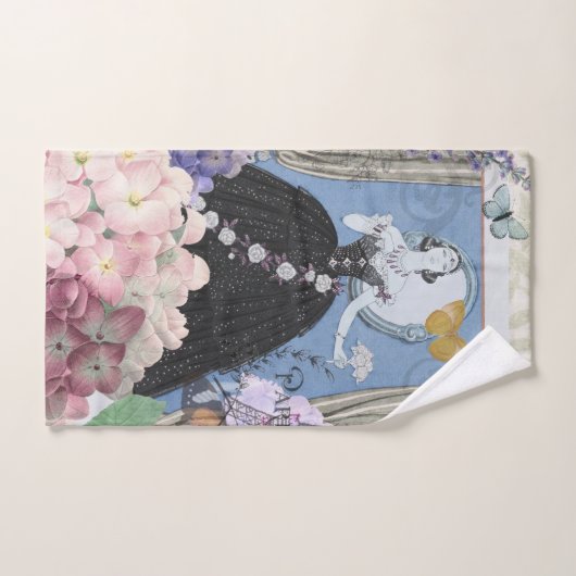 ブルーエレガントウーマン フローラルファンシーガウン バスタオルセット (ハンドタオル)