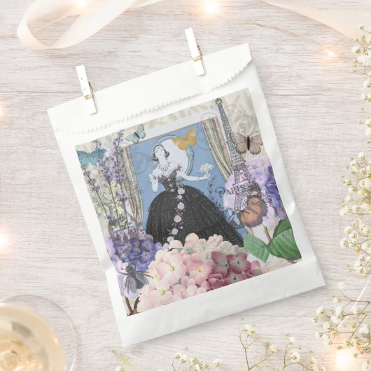 ブルーエレガントウーマン フローラルファンシーガウン フェイバーバッグ (クリップ留めされた状態)