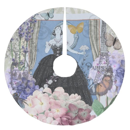 ブルーエレガントウーマン フローラルファンシーガウン ブラッシュドポリエステルツリースカート (正面)