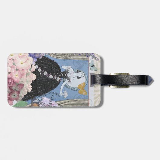 ブルーエレガントウーマン フローラルファンシーガウン ラゲッジタグ (裏面横)