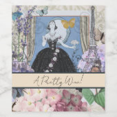 ブルーエレガントウーマン フローラルファンシーガウン ワインラベル (シングルラベル)