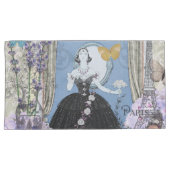 ブルーエレガントウーマン フローラルファンシーガウン 枕カバー (正面右)