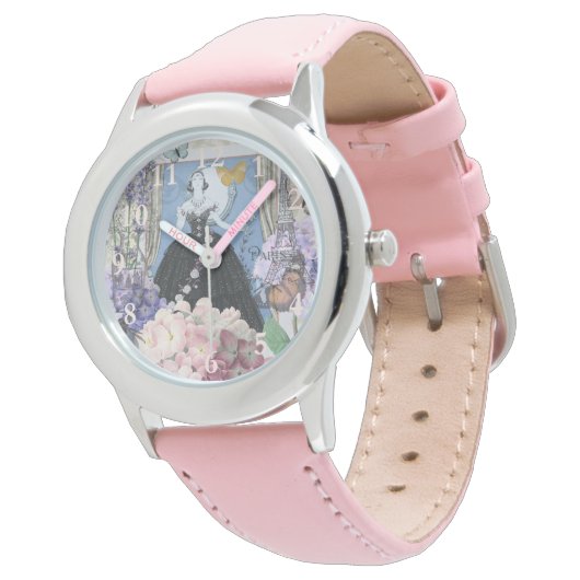 ブルーエレガントウーマン フローラルファンシーガウン 腕時計 (アングル)