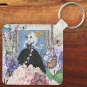 ブルーエレガントウーマン フローラル ファンシー ガウン キーホルダー (裏面)