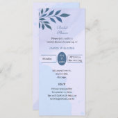 ブルーエレガントエステティックブライダルシャワー 招待状 (正面/裏面)
