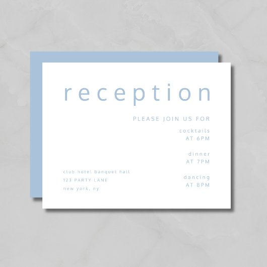 ブルーエレガントエレガントウェディング披露宴 エンクロージャーカード