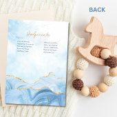 ブルーエレガントエンジェルボーイバプテスマ《キリスト教》洗礼式や命名式 招待状