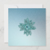 ブルーエレガントオーナメントダマスククリスマスパーティー 招待状 (裏面)