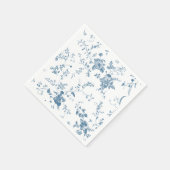ブルーエレガントガフランスのーデンフローラ結婚ズ スタンダードカクテルナプキン (角)
