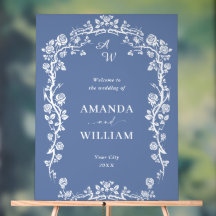 ブルーエレガントガーデンフランスのフローラ結婚ズ歓迎