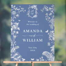 ブルーエレガントガーデンフランスのフローラ結婚ズ歓迎