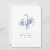 ブルーエレガントガーデンフランスのリハーサルディナー 招待状 (裏面)