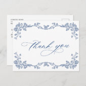 ブルーエレガントガーフランスのデンありがとう ポストカード (正面/裏面)