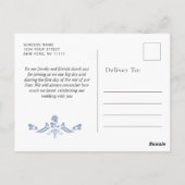 ブルーエレガントガーフランスのデンありがとう ポストカード (裏面)