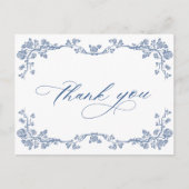 ブルーエレガントガーフランスのデンありがとう ポストカード (正面)