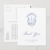 ブルーエレガントガーフランスのデンフローラありがとう ポストカード (正面/裏面)