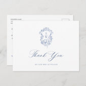 ブルーエレガントガーフランスのデンフローラありがとう ポストカード (正面/裏面)