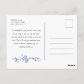 ブルーエレガントガーフランスのデンフローラありがとう ポストカード (裏面)