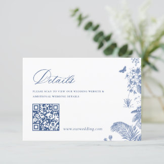 ブルーエレガントガーフランスのデンフローラ結婚ズ詳細 エンクロージャーカード