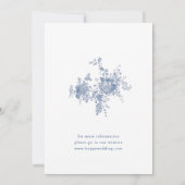 ブルーエレガントガーフランスのデン婚約パーティ 招待状 (裏面)