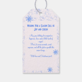 ブルーエレガントキッチュウォーターカラーディツィーホリデイ ギフトタグ