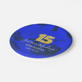 ブルーエレガントキンセアニェラ金ゴールドグリッター15 ペーパープレート (アングル)