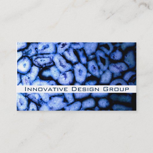 ブルーエレガントクモダンクォーツ瑪瑙ジオデス 名刺 (正面)