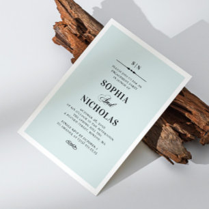 ブルーエレガントクラシックフォーマル婚約パーティ 招待状