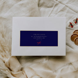 ブルーエレガントクリスマスゲスト住所 シール