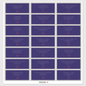 ブルーエレガントクリスマスゲスト住所 シール (シート)