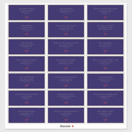 ブルーエレガントクリスマスゲスト住所 シール (シート)