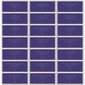 ブルーエレガントクリスマスゲスト住所 シール (正面)