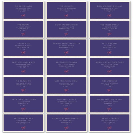 ブルーエレガントクリスマスゲスト住所 シール (正面)