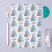ブルーエレガントクリスマスツリーズホリデークリスマス 薄葉紙 (クラフト)