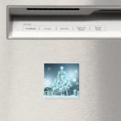 ブルーエレガントクリスマスツリーホリデーギフト マグネット (インサイチュ (食洗機))