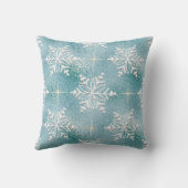 ブルーエレガントクリスマスホリデースノーフレーク クッション (裏面)