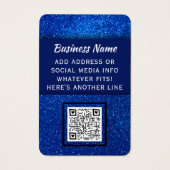 ブルーエレガントグリッターのプロ結婚イベントスタッフロゴ (裏面)