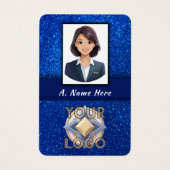 ブルーエレガントグリッターのプロ結婚イベントスタッフロゴ (正面)