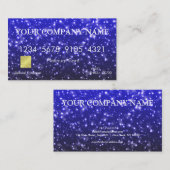ブルーエレガントグリッタークレジットカード 名刺 (正面/裏面)