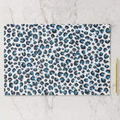 ブルーエレガントグリッターブラックレオパードアニマルプリント ペーパーパッド (インサイチュ)