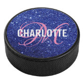 ブルーエレガントグリッターモノグラム名ホッケーパック アイスホッケーパック (3/4)