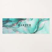 ブルーエレガントグリッター名前をカスタムするヨガマット ヨガマット (正面(横))