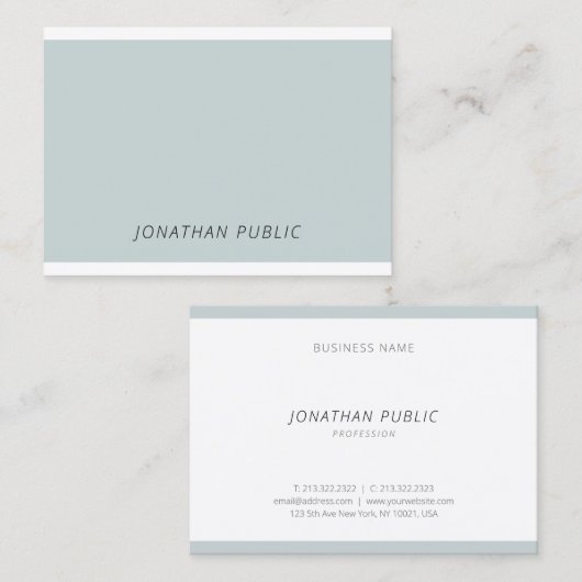 ブルーエレガントグリーンシンプルテンプレートモダントレンディー 名刺 (正面/裏面)