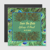 ブルーエレガントグリーンピーコックフェザーカード (正面/裏面)