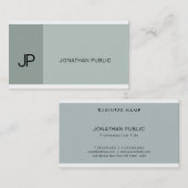 ブルーエレガントグリーンモノグラモダンムプロフェッショナル 名刺 (正面/裏面)